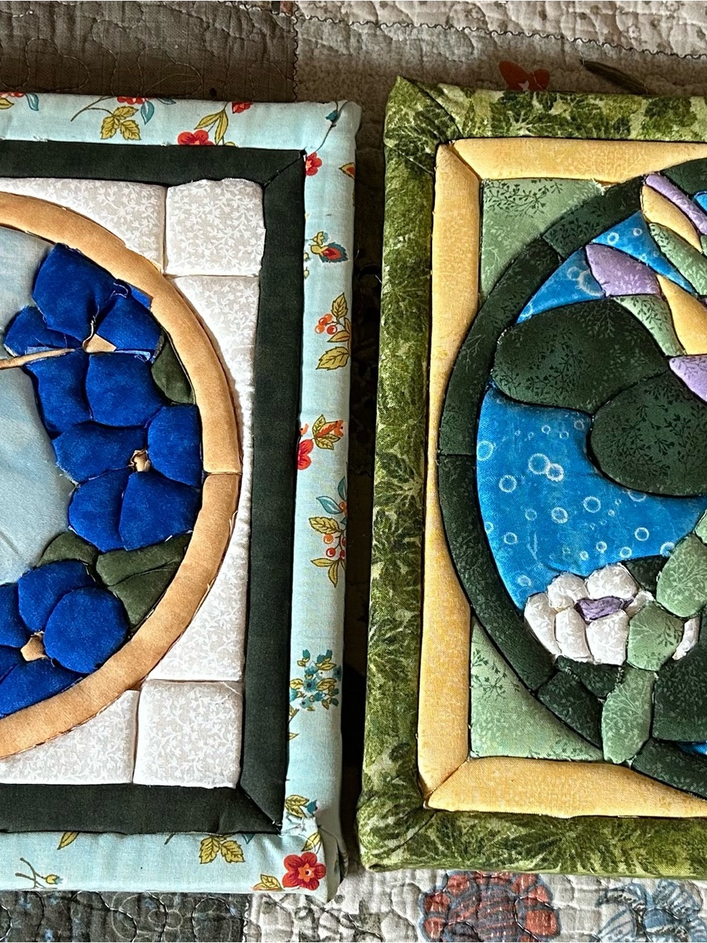 Handcrafted Hummingbird & Dragonfly Quilted Wall Panels - Unbranded